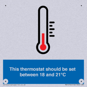 This thermostat should be set between 18 and 21°C